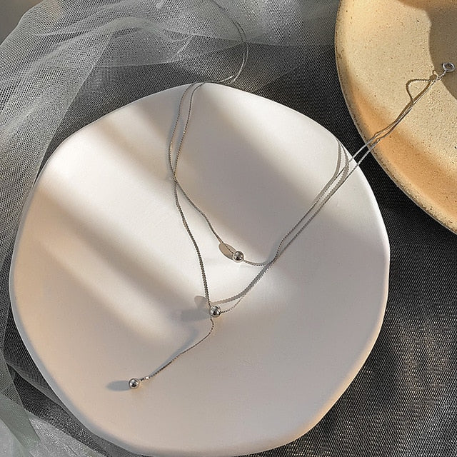 2020 Kpop Fashion Choker Necklace Women Cute Double Layer Chain Silver Gold Chain Chokers Necklaces Women Jewelry Wholesale - Shopeasywear