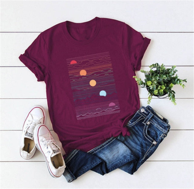 Short Sleeve O-Neck  Women T shirt