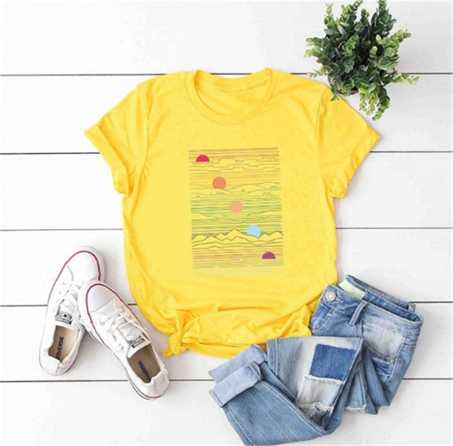 Short Sleeve O-Neck  Women T shirt