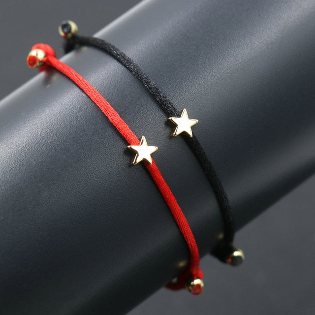 2pcs/set Couple Bracelet Copper Heart Dog Butterfly Hamsa Wish Bracelet Braid Rope Adjustable Bracelets For Women Kids Jewelry - Shopeasywear