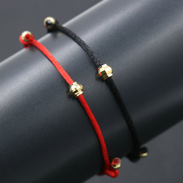 2pcs/set Couple Bracelet Copper Heart Dog Butterfly Hamsa Wish Bracelet Braid Rope Adjustable Bracelets For Women Kids Jewelry - Shopeasywear