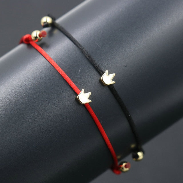 2pcs/set Couple Bracelet Copper Heart Dog Butterfly Hamsa Wish Bracelet Braid Rope Adjustable Bracelets For Women Kids Jewelry - Shopeasywear