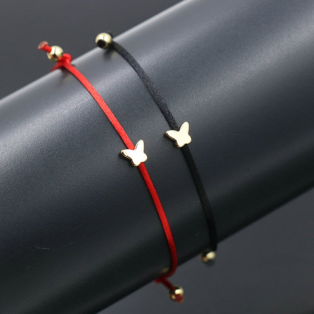 2pcs/set Couple Bracelet Copper Heart Dog Butterfly Hamsa Wish Bracelet Braid Rope Adjustable Bracelets For Women Kids Jewelry - Shopeasywear