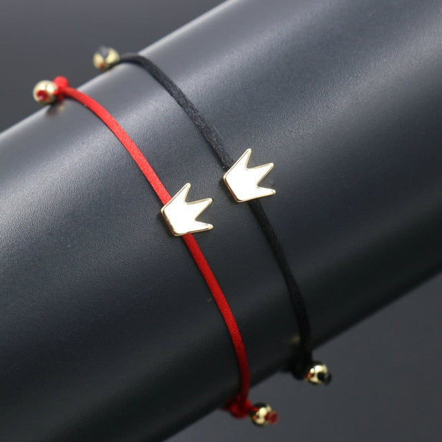 2pcs/set Couple Bracelet Copper Heart Dog Butterfly Hamsa Wish Bracelet Braid Rope Adjustable Bracelets For Women Kids Jewelry - Shopeasywear