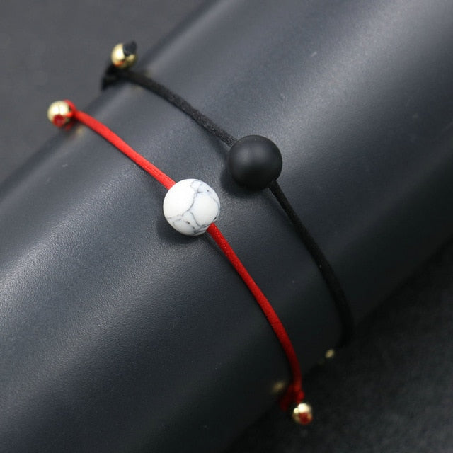 2pcs/set Couple Bracelet Copper Heart Dog Butterfly Hamsa Wish Bracelet Braid Rope Adjustable Bracelets For Women Kids Jewelry - Shopeasywear