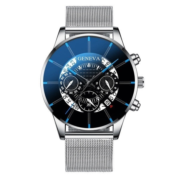 Luxury Calendar Steel Mesh Band Wristwatch - Shopeasywear