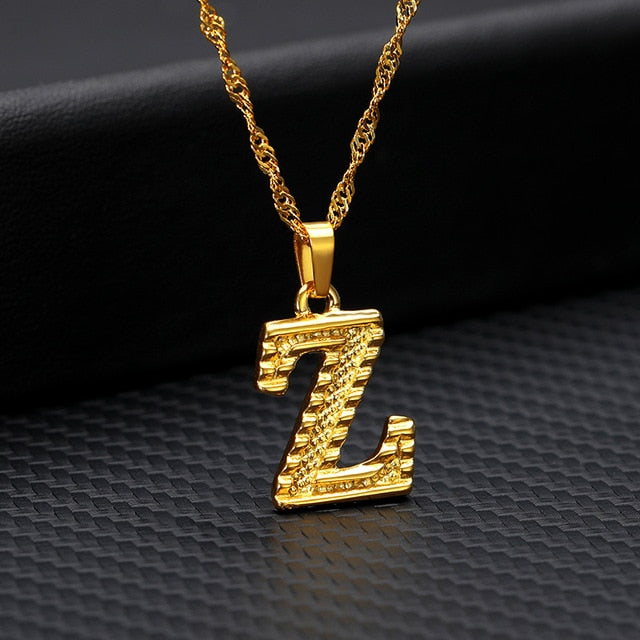 Tiny Gold Initial Letter Necklace - Shopeasywear