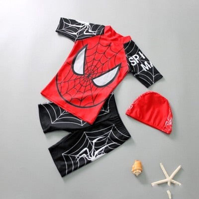 3 piece Swimming Suit With Cap Cartoon