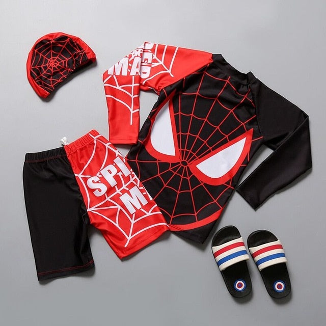 3 piece Swimming Suit With Cap Cartoon