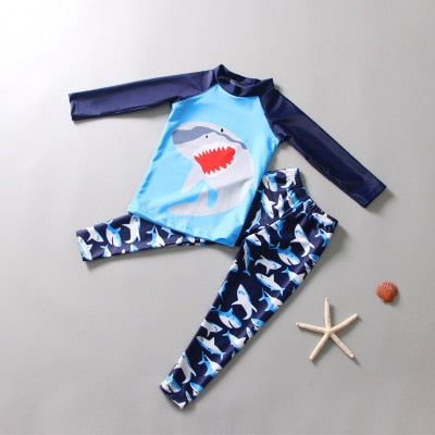 3 piece Swimming Suit With Cap Cartoon