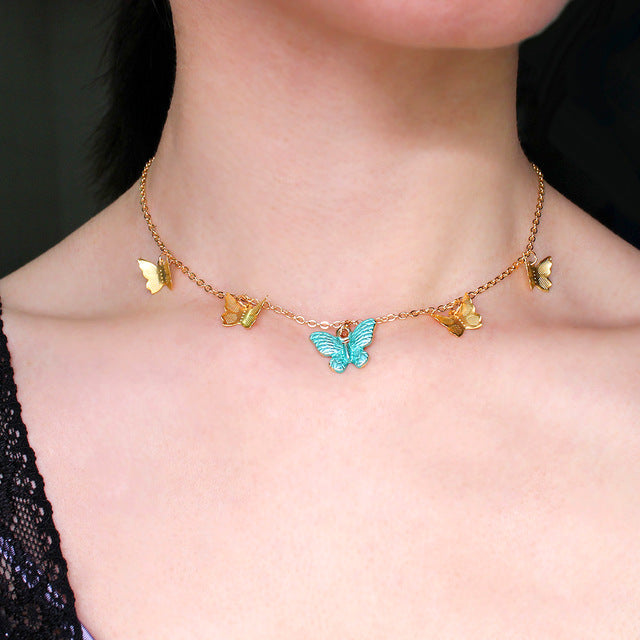 Butterfly Choker Necklace For Women