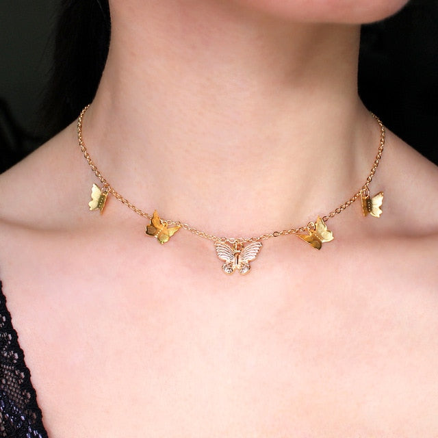 Butterfly Choker Necklace For Women