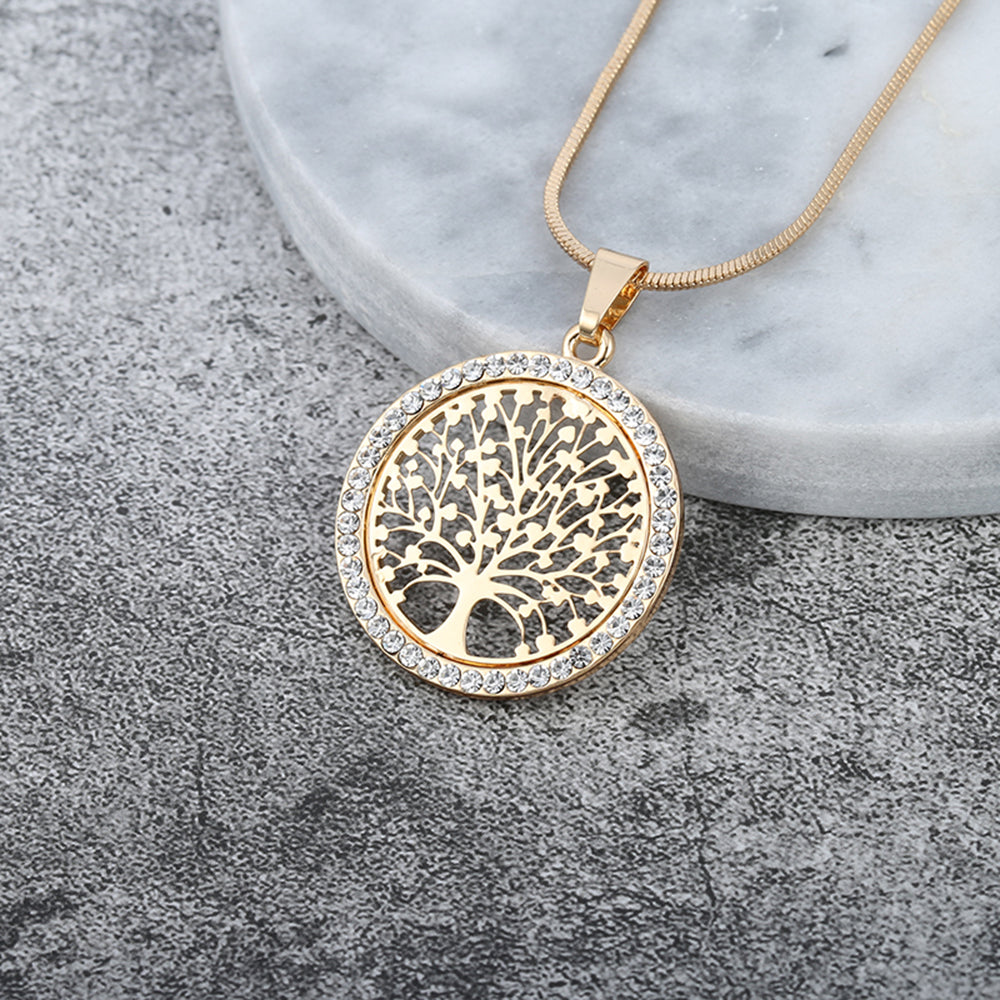 Tree of Life Crystal Pendant Necklace - Shopeasywear