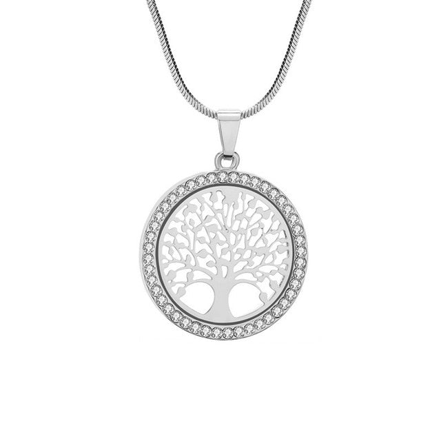 Tree of Life Crystal Pendant Necklace - Shopeasywear