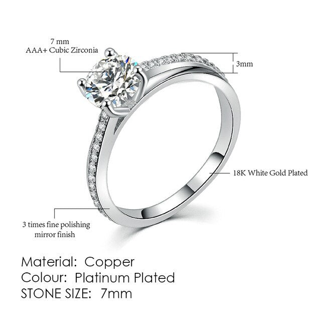 Cubic Zirconia Wedding Ring - Shopeasywear