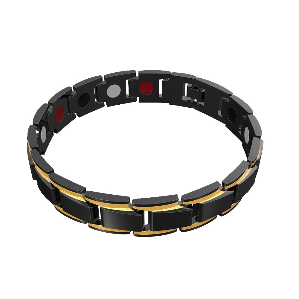 Men's Bracelets Abrray Magnetic Hematite Copper Bracelet with Hook Buckle Clasp Therapy Bangles Man Health Care Jewelry - Shopeasywear