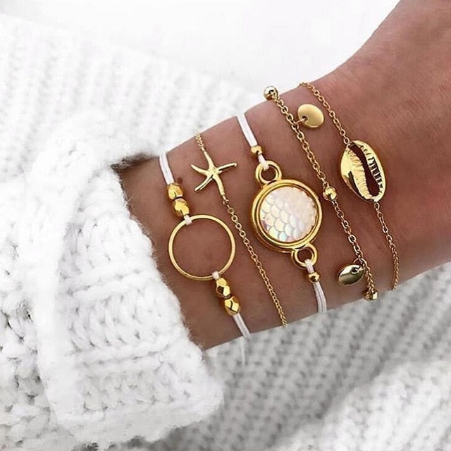 Bow Map Crystal Bead Bracelet - Shopeasywear