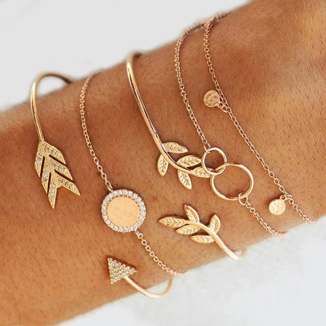 Bow Map Crystal Bead Bracelet - Shopeasywear