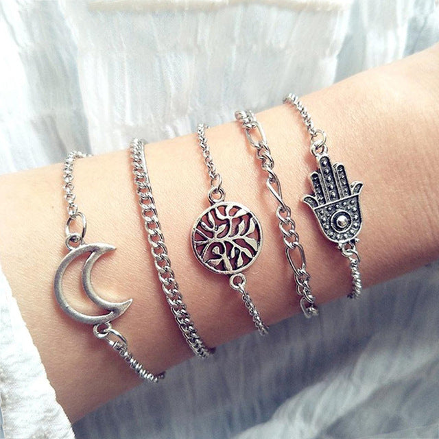 Bow Map Crystal Bead Bracelet - Shopeasywear