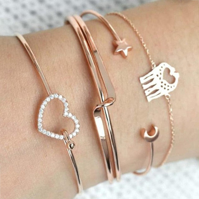 Bow Map Crystal Bead Bracelet - Shopeasywear