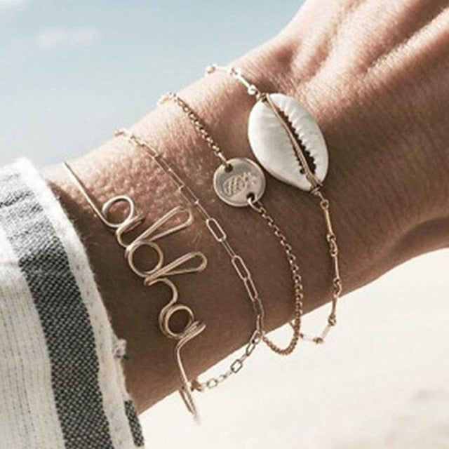 Bow Map Crystal Bead Bracelet - Shopeasywear