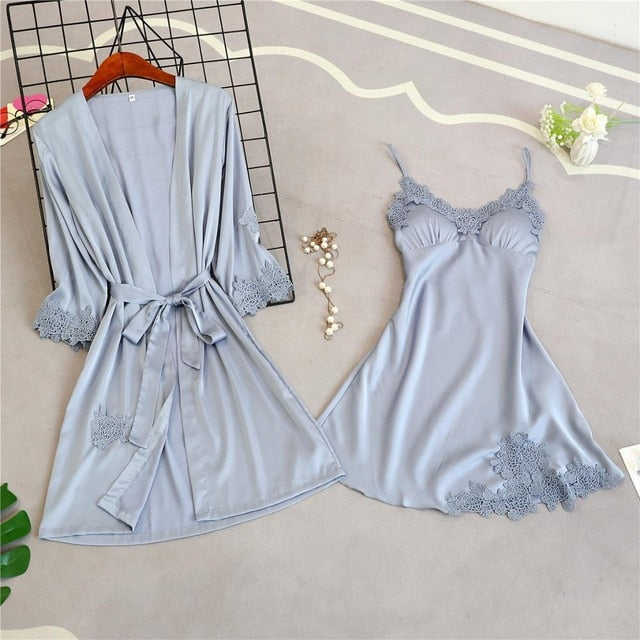 5 Pieces Silk Home Women Pajamas