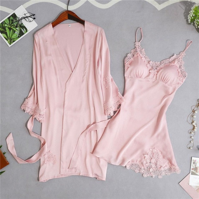 5 Pieces Silk Home Women Pajamas