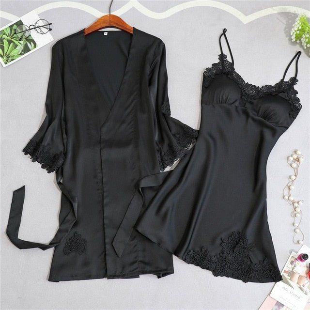 5 Pieces Silk Home Women Pajamas