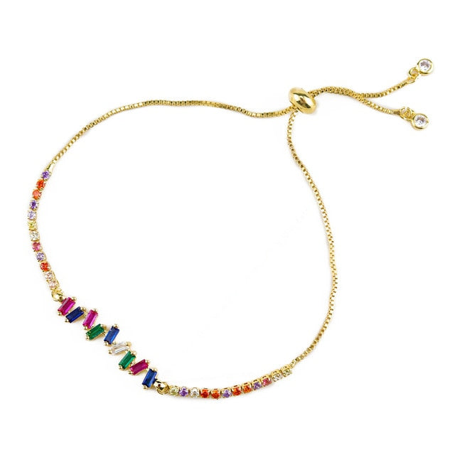 Random Rainbow CZ Women Bracelet Tree of Life Unicorn Shell Charms Tennis Gold Color Chain Bracelets & Bangles For Women Jewelry - Shopeasywear