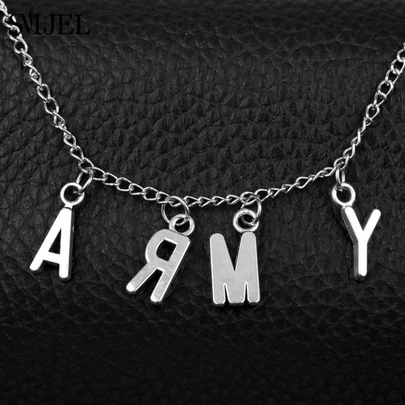 Women Cute ARMY Choker Necklace - Shopeasywear