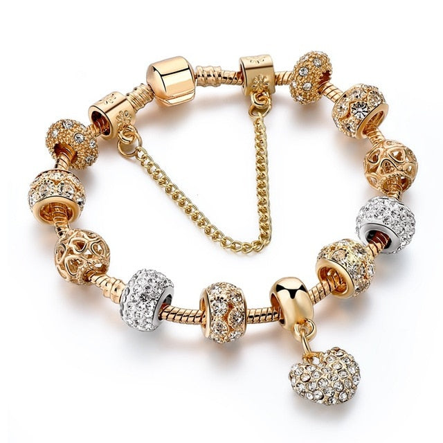 Crystal Heart Charm Bracelets - Shopeasywear