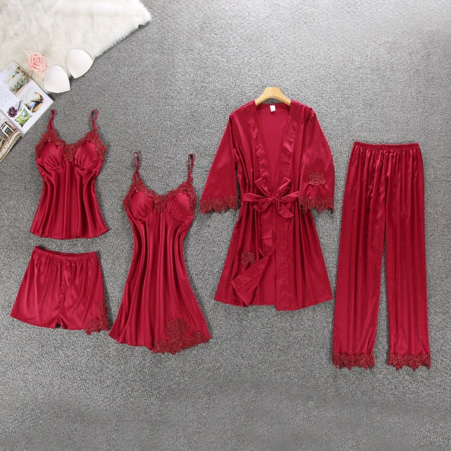 5 Pieces Sexy Women Pajamas Sets