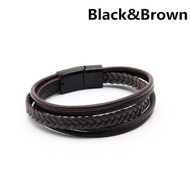 leather Magnetic-Clasp Bracelet - Shopeasywear