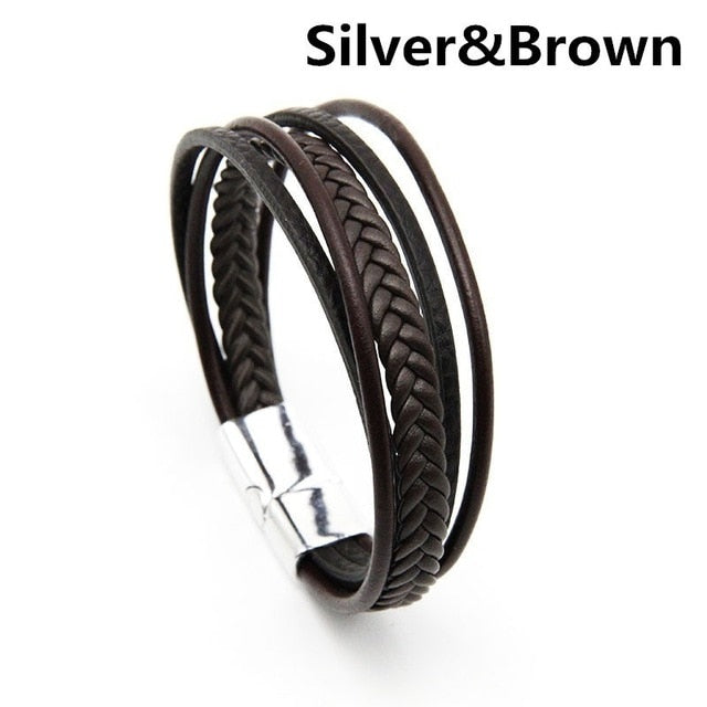 leather Magnetic-Clasp Bracelet - Shopeasywear