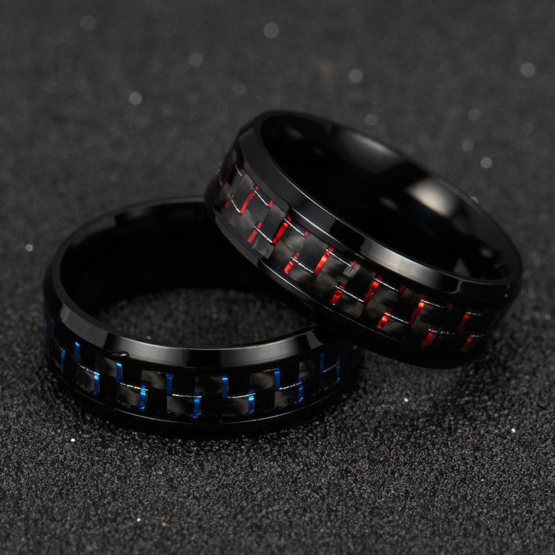 Black Carbon Fiber Rings