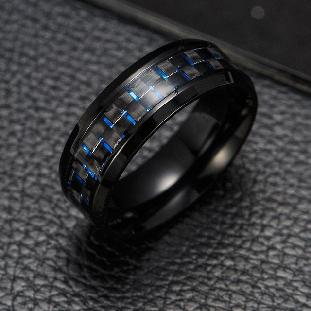Black Carbon Fiber Rings