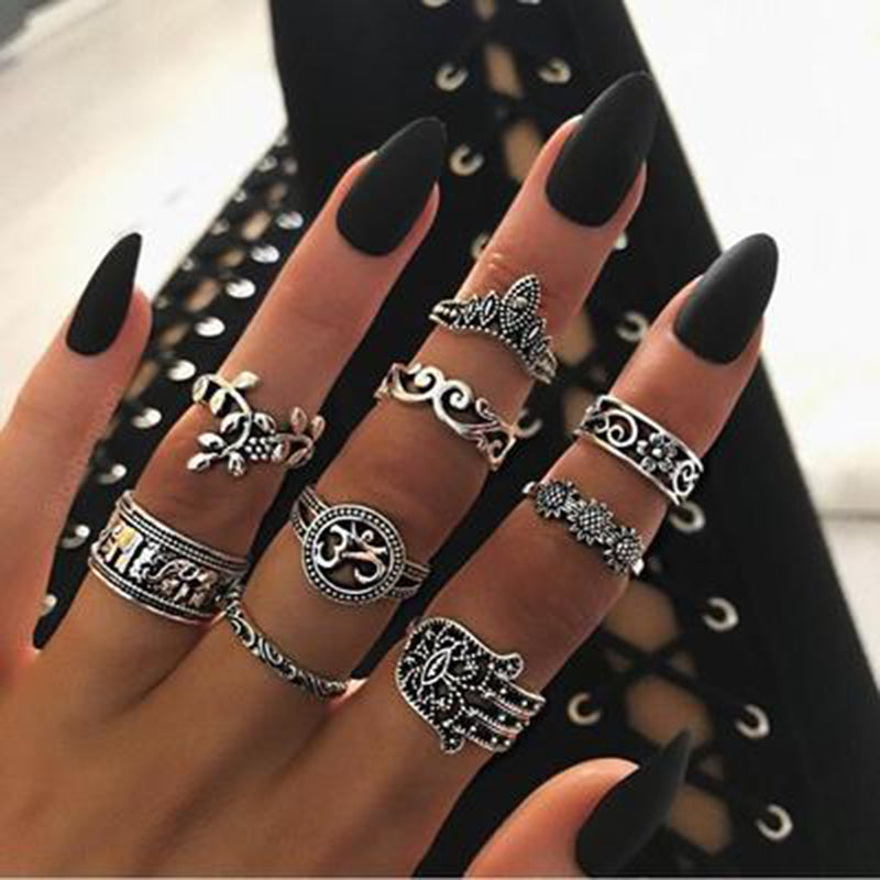 9pcs/set Boho Midi Finger Rings Set for Women - Shopeasywear