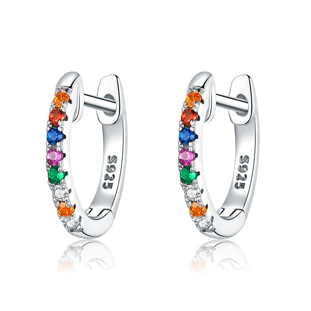 Silver Colorful Zircon Earrings For Women - Shopeasywear