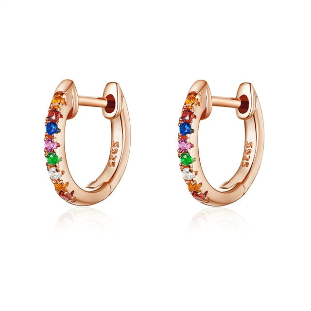 Silver Colorful Zircon Earrings For Women - Shopeasywear
