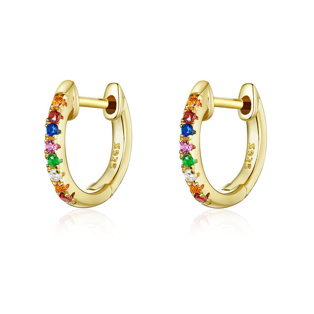 Silver Colorful Zircon Earrings For Women - Shopeasywear