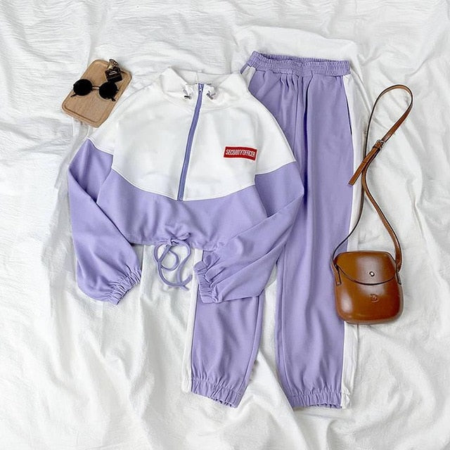 Fashion Casual Sports Harajuku Style Two-piece Suit Women Tops - Shopeasywear