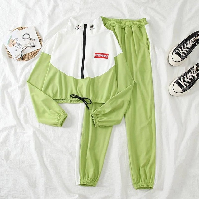 Fashion Casual Sports Harajuku Style Two-piece Suit Women Tops - Shopeasywear