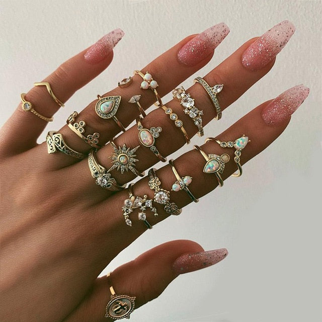 15 Pcs/set Ring Set For  Women - Shopeasywear