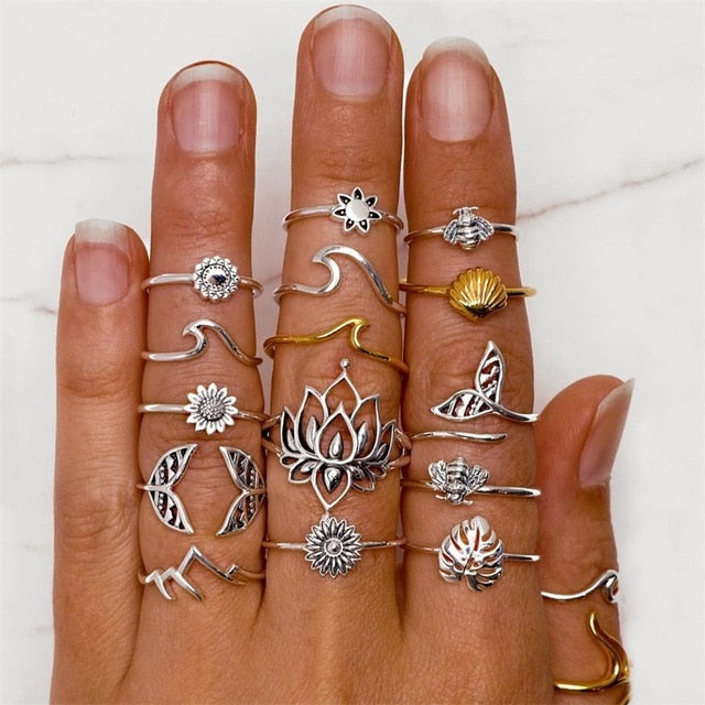 15 Pcs/set Ring Set For  Women - Jeglow store