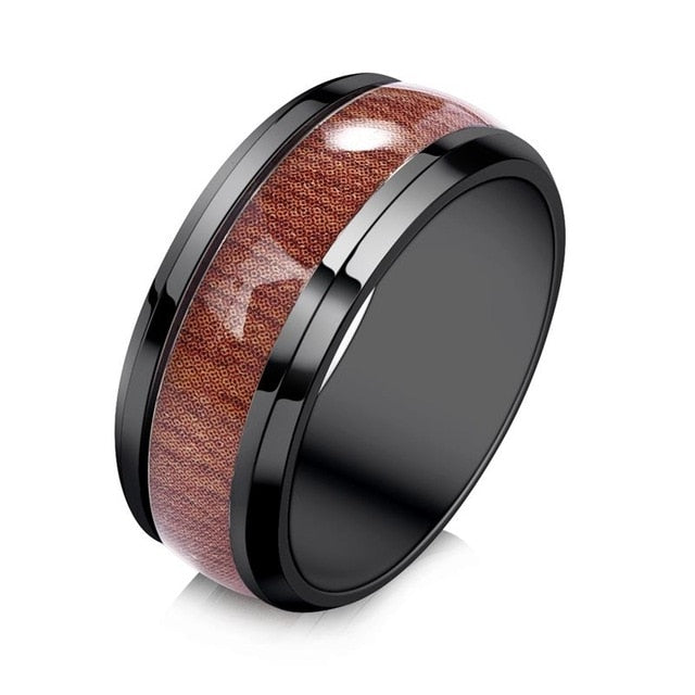 Wood Grain Men Rings