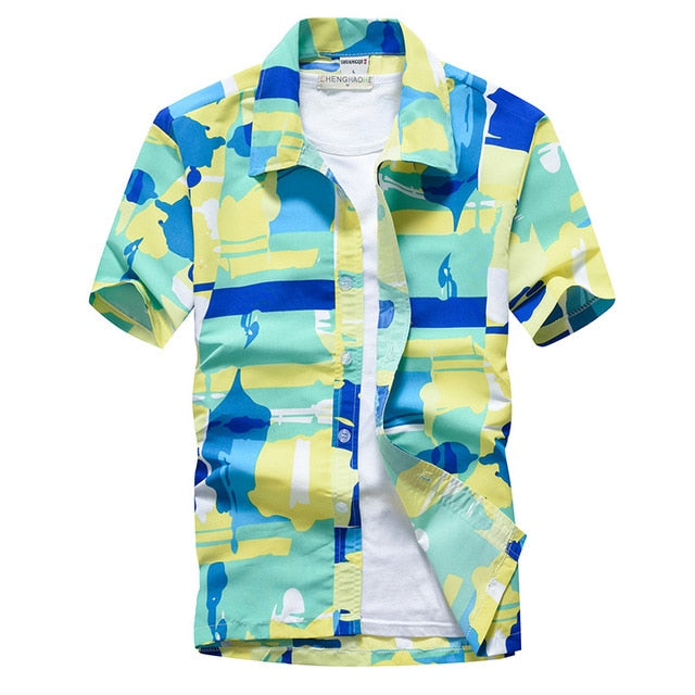 Palm Tree Printed Hawaiian Beach Shirt - Shopeasywear