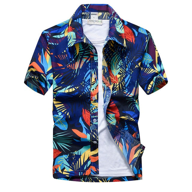 Palm Tree Printed Hawaiian Beach Shirt - Shopeasywear