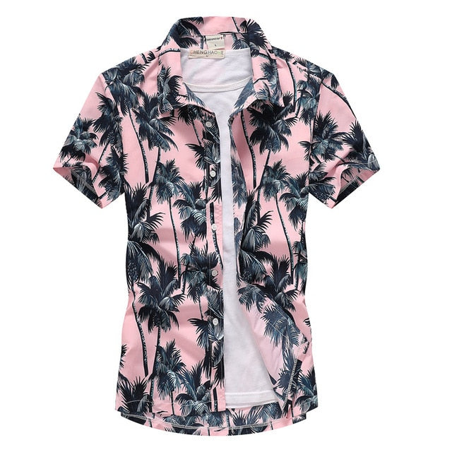 Palm Tree Printed Hawaiian Beach Shirt - Shopeasywear
