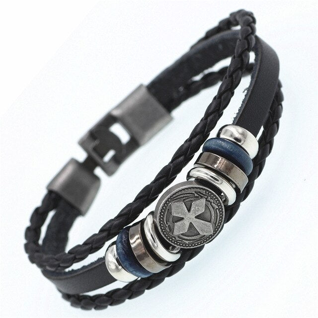 Pulsera de cuero DGW Lucky Vintage para hombre, para jugar a las cartas, colgante de Raja Vegas, pulsera trenzada multicapa para mujer, Dropshipping - Shopeasywear