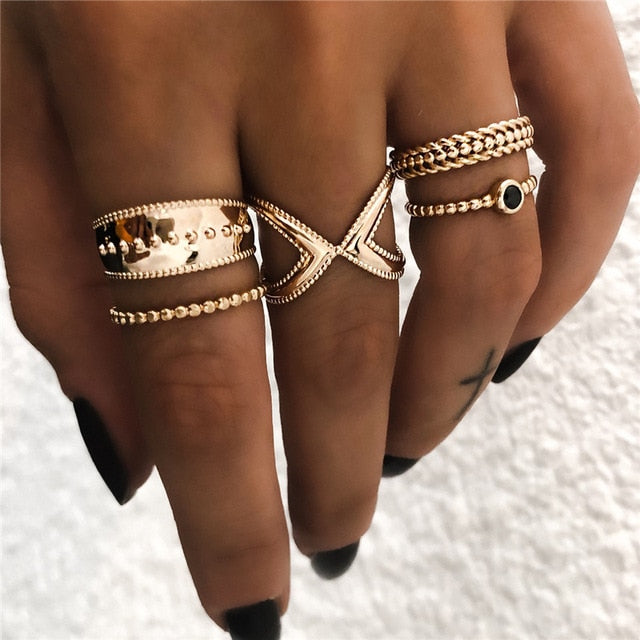 Geometric Joint Ring Set for Women - Shopeasywear